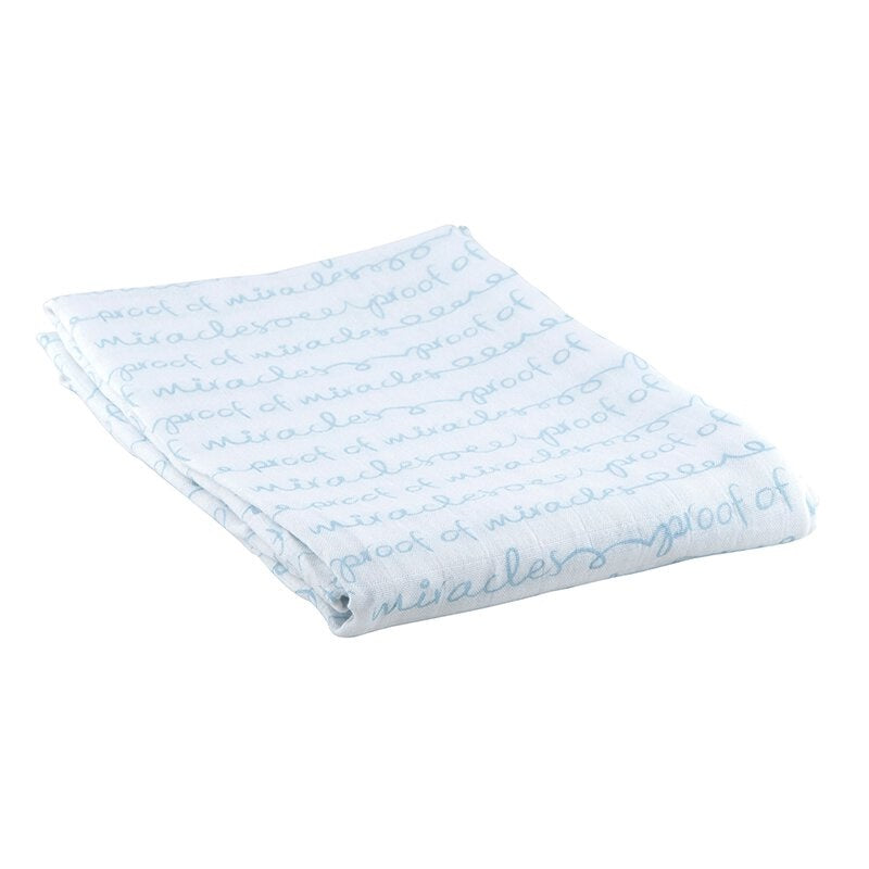 Proof of Miracles Blue & White Baby Blanket