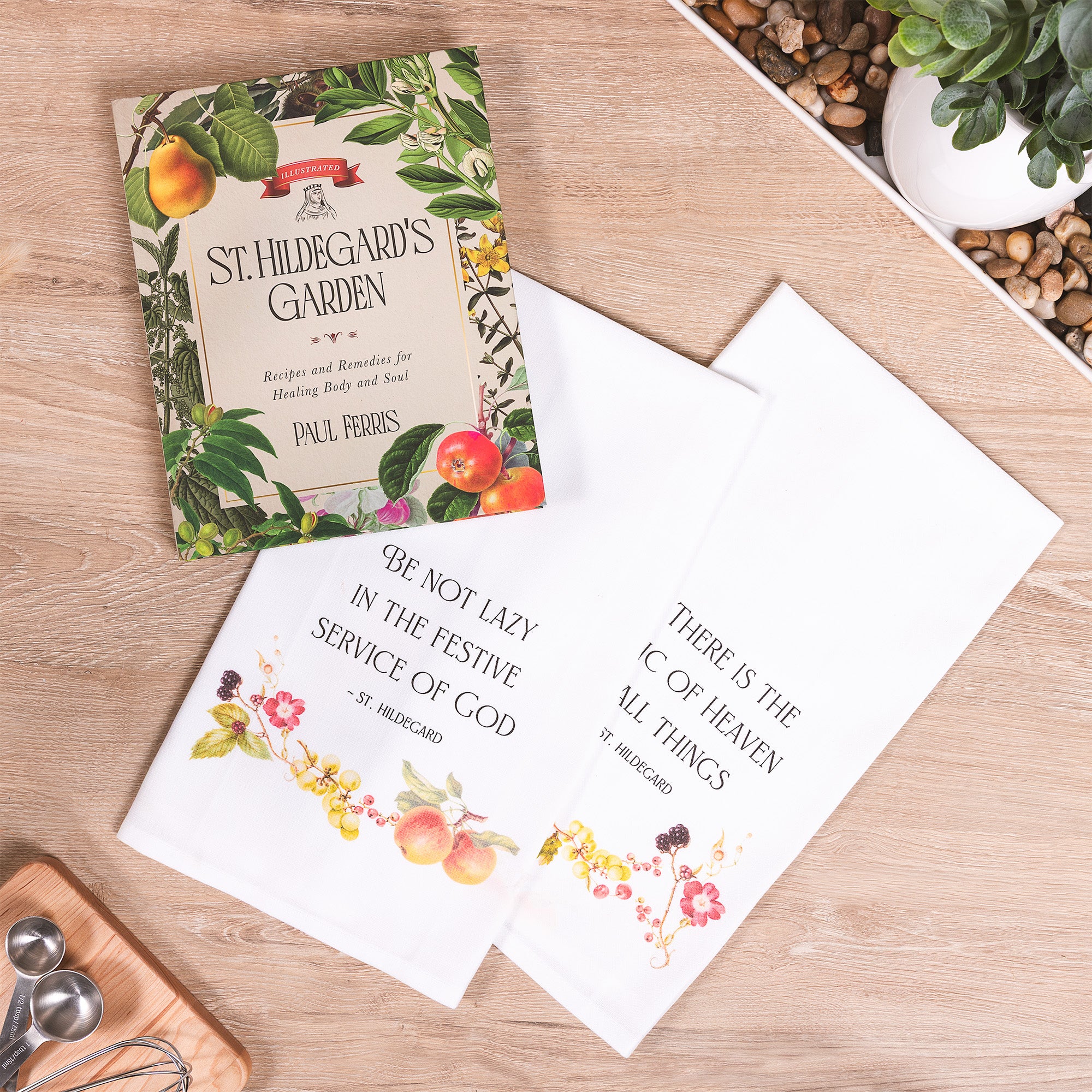 St. Hildegard's Garden Book & Dish Towel Set