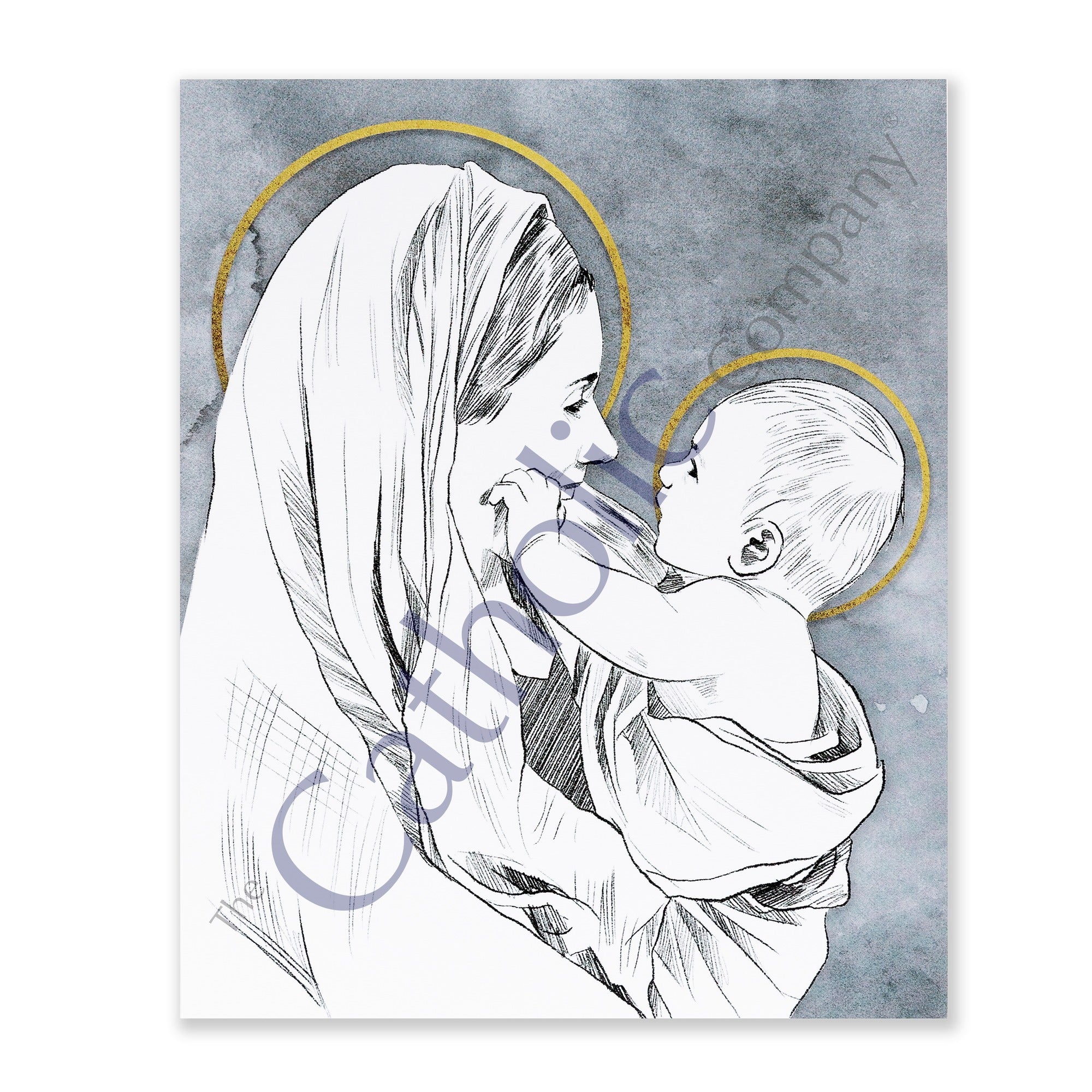 Jesus and Mary at Play Unframed Print - 8" x 10"