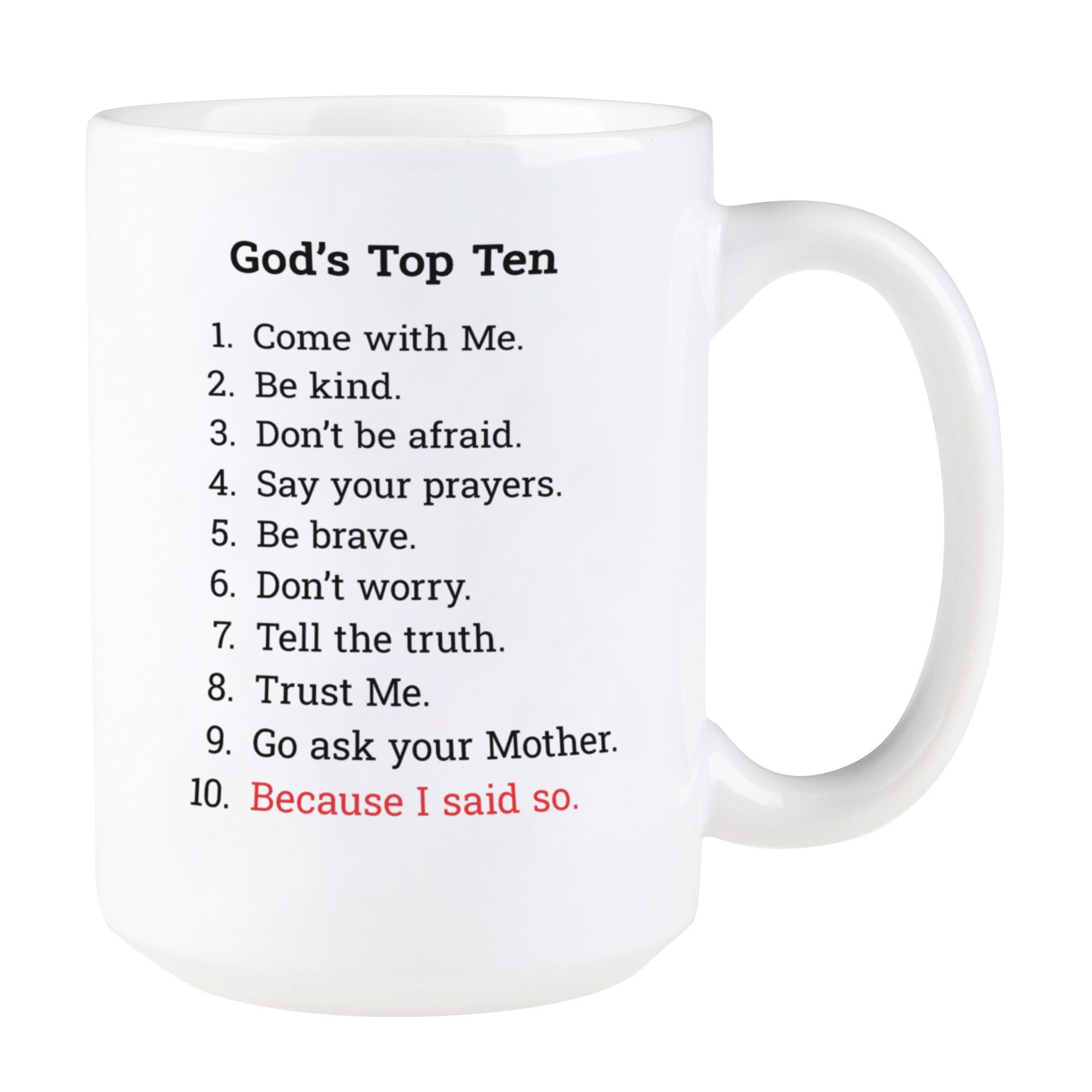 9 to 5 coffee mug God's Top Ten Coffee Mug