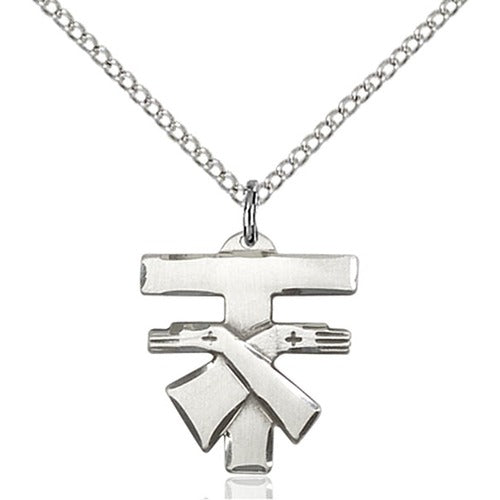 Sterling Silver Franciscan Cross Pendant 5/8 X 1/2"