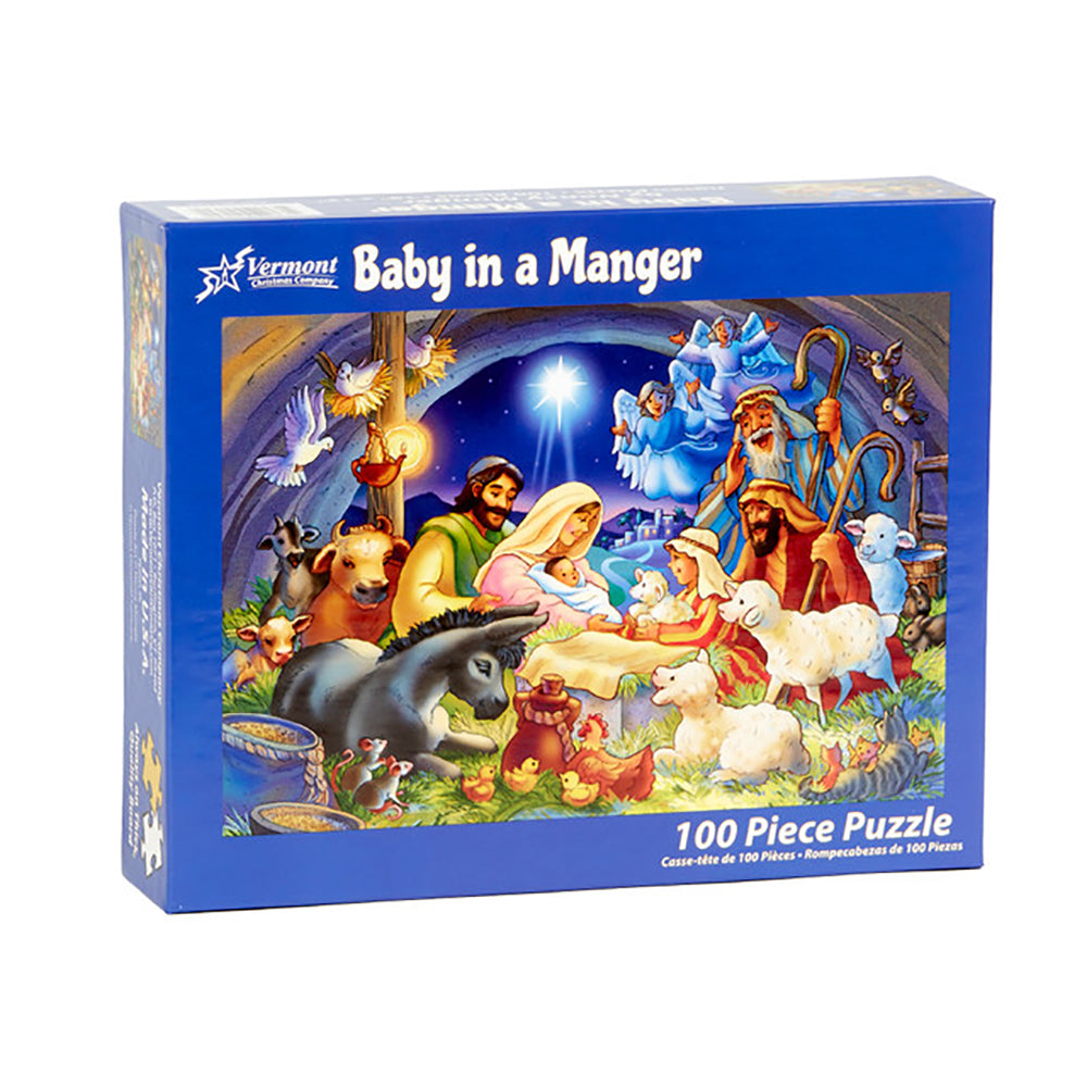 Baby in a Manger Jigsaw Puzzle - 100 Pieces