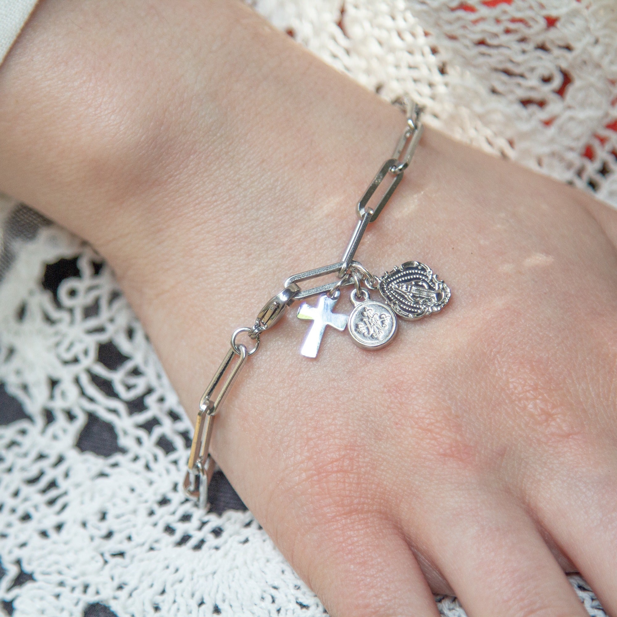 Consecration to Mary Silver Bracelet