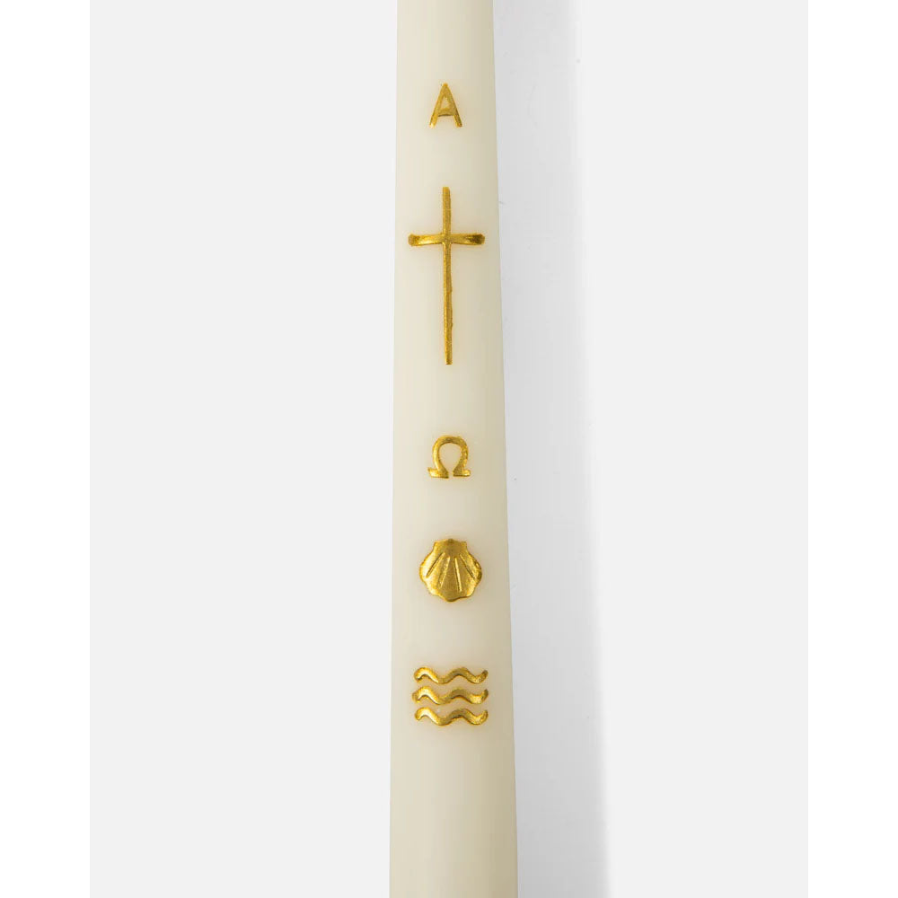 Be A Heart Alpha & Omega Gold Foil Baptism Candle