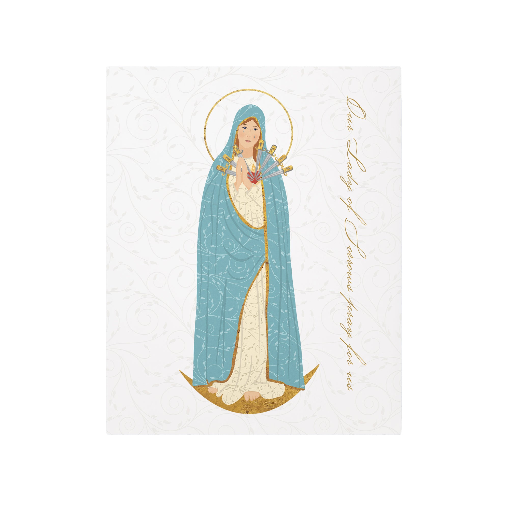 Our Lady of Sorrows Toile Art Plaque - 8" x 10"