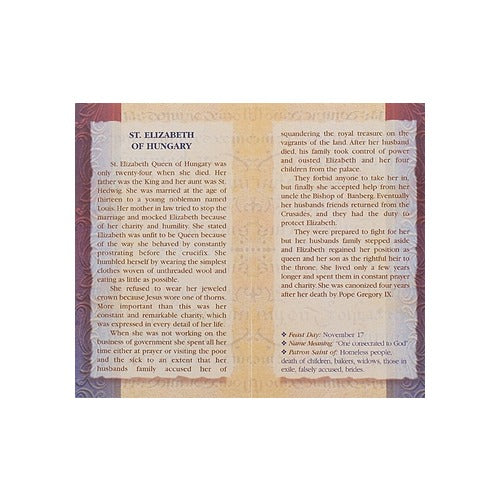 St. Elizabeth of Hungary - Mini Lives of the Saints Folded Prayer Card