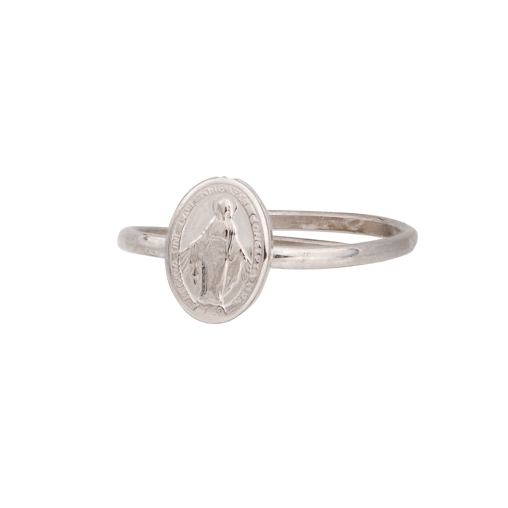 SS Miraculous Medal Adjustable Ring