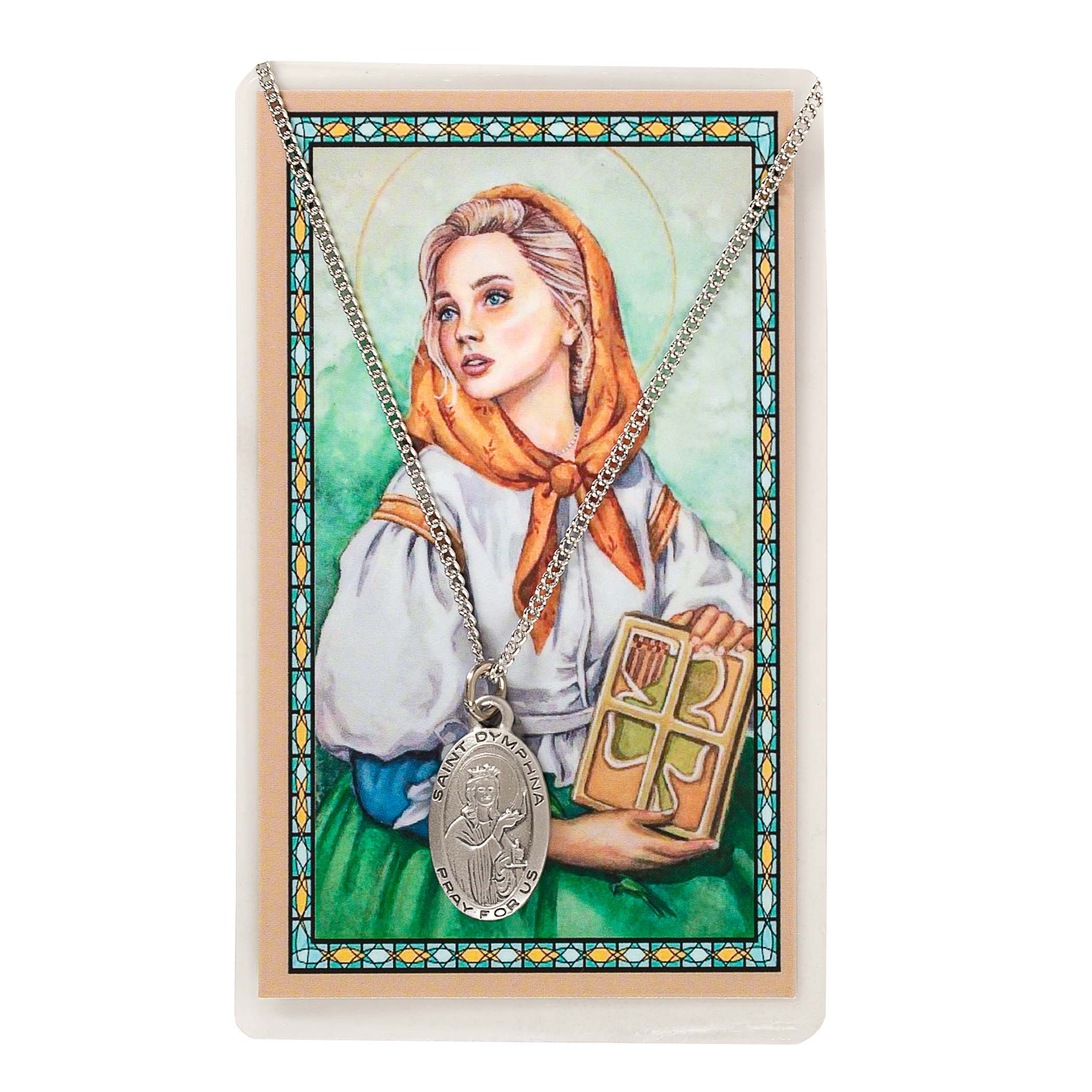 Pewter St. Dymphna Medal with Prayer Card
