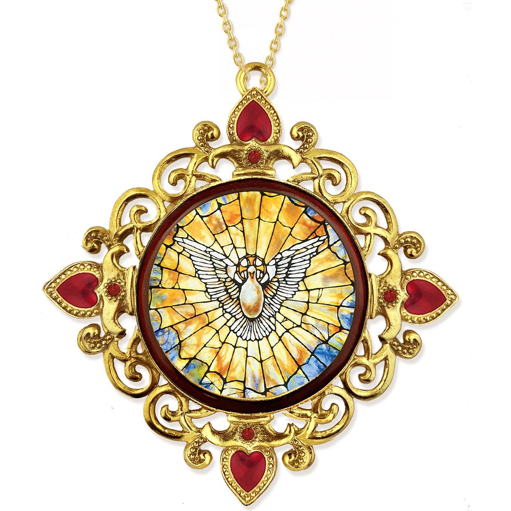 Ornate Holy Spirit Ornament with Jeweled Frame