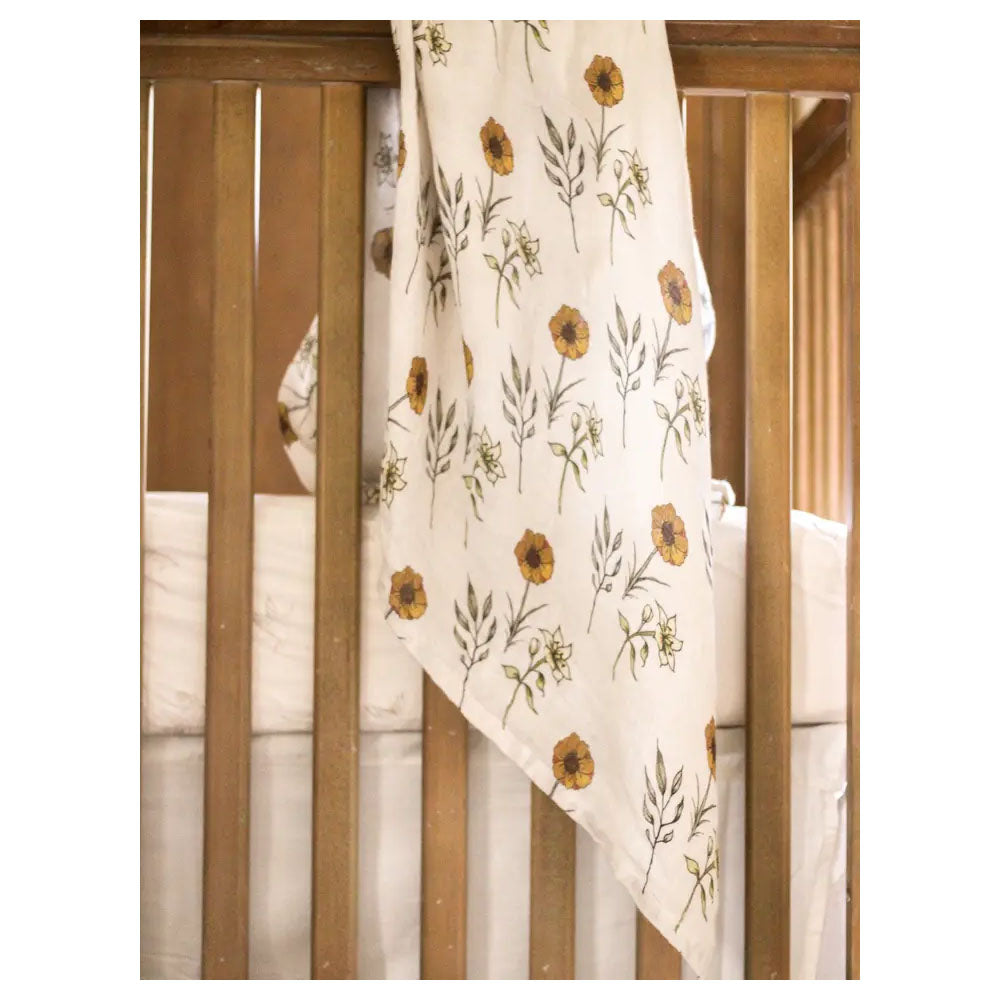 Flowers of the Holy Family Muslin Swaddle Blanket