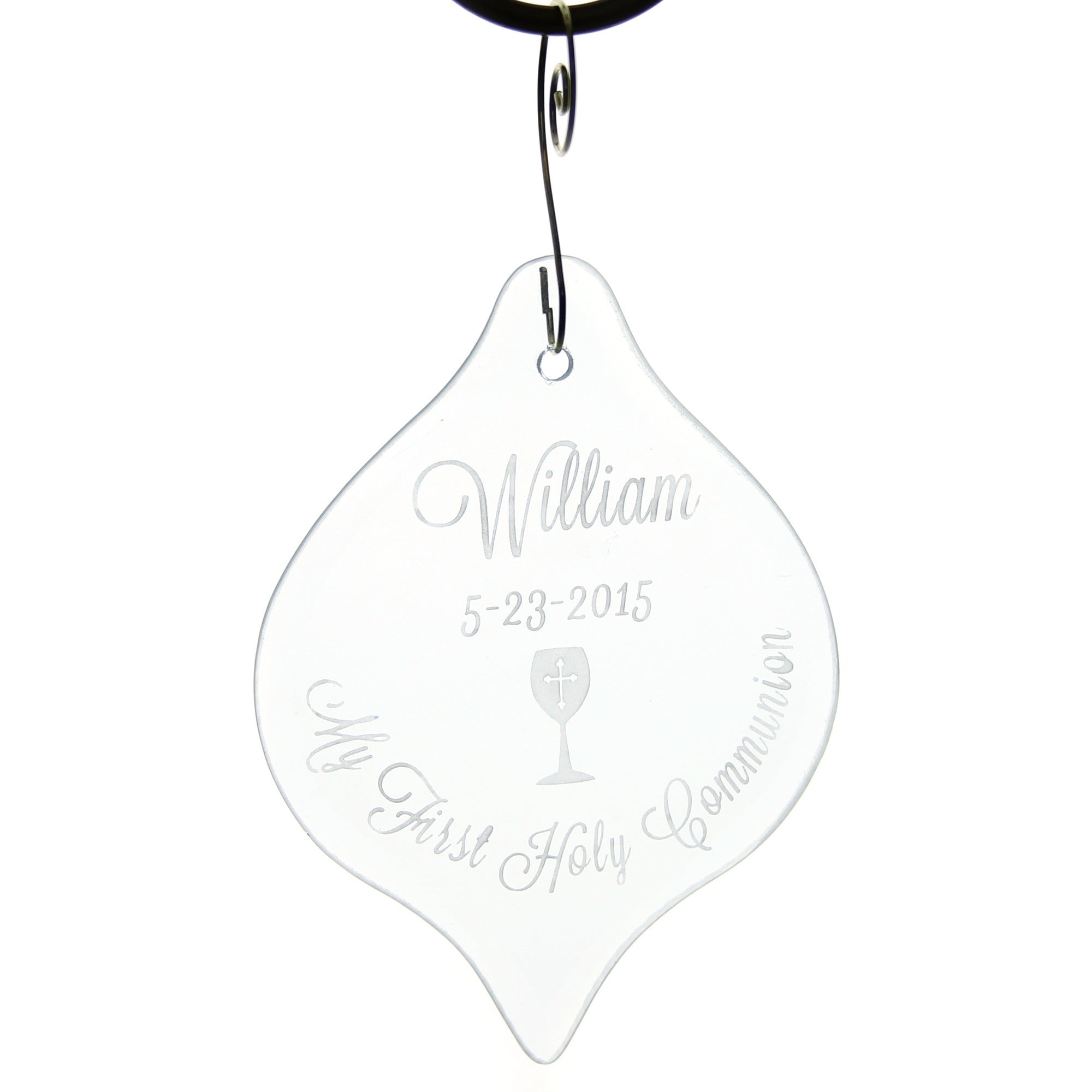 Personalized First Communion Glass Ornament