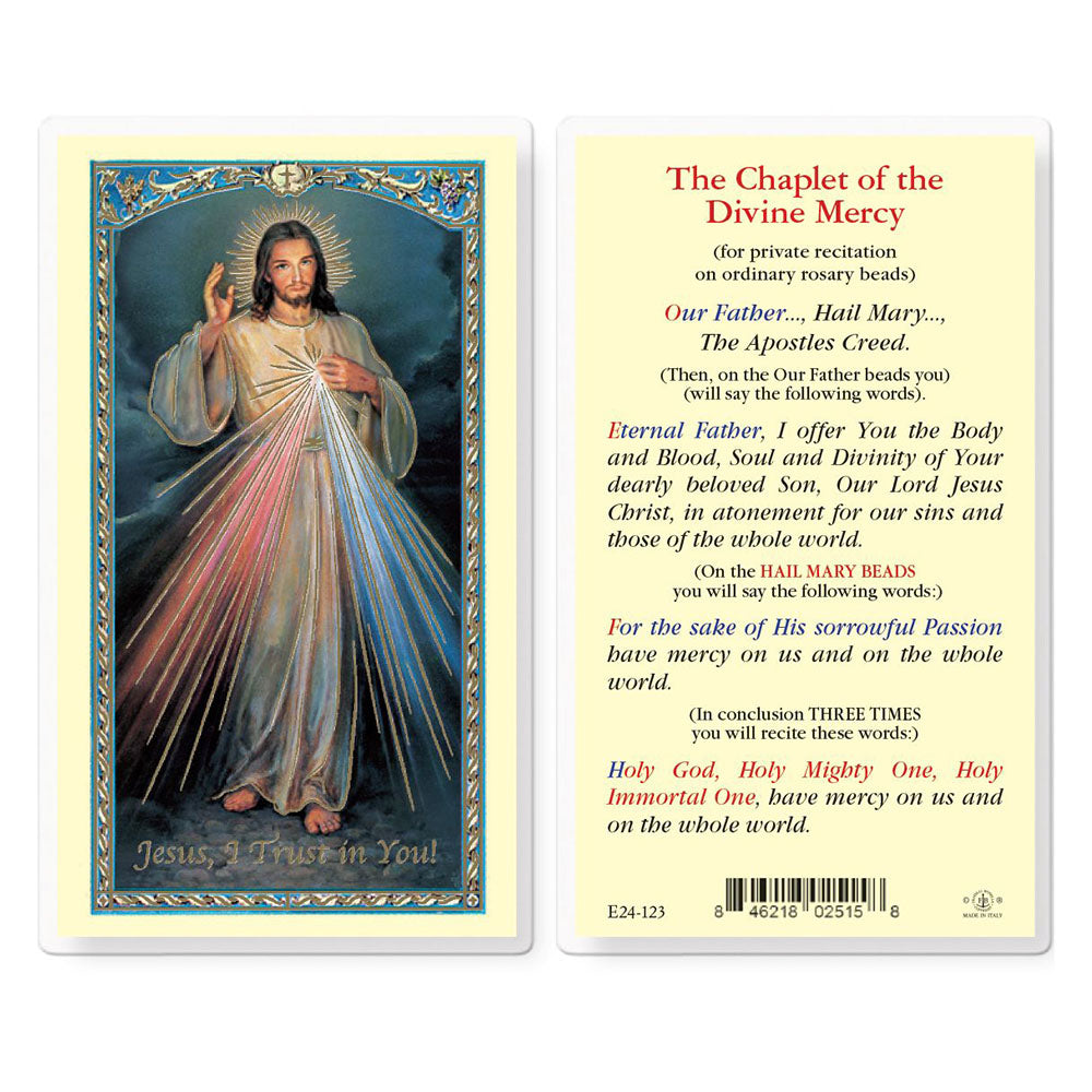 The Chaplet of the Divine Mercy Prayer Card