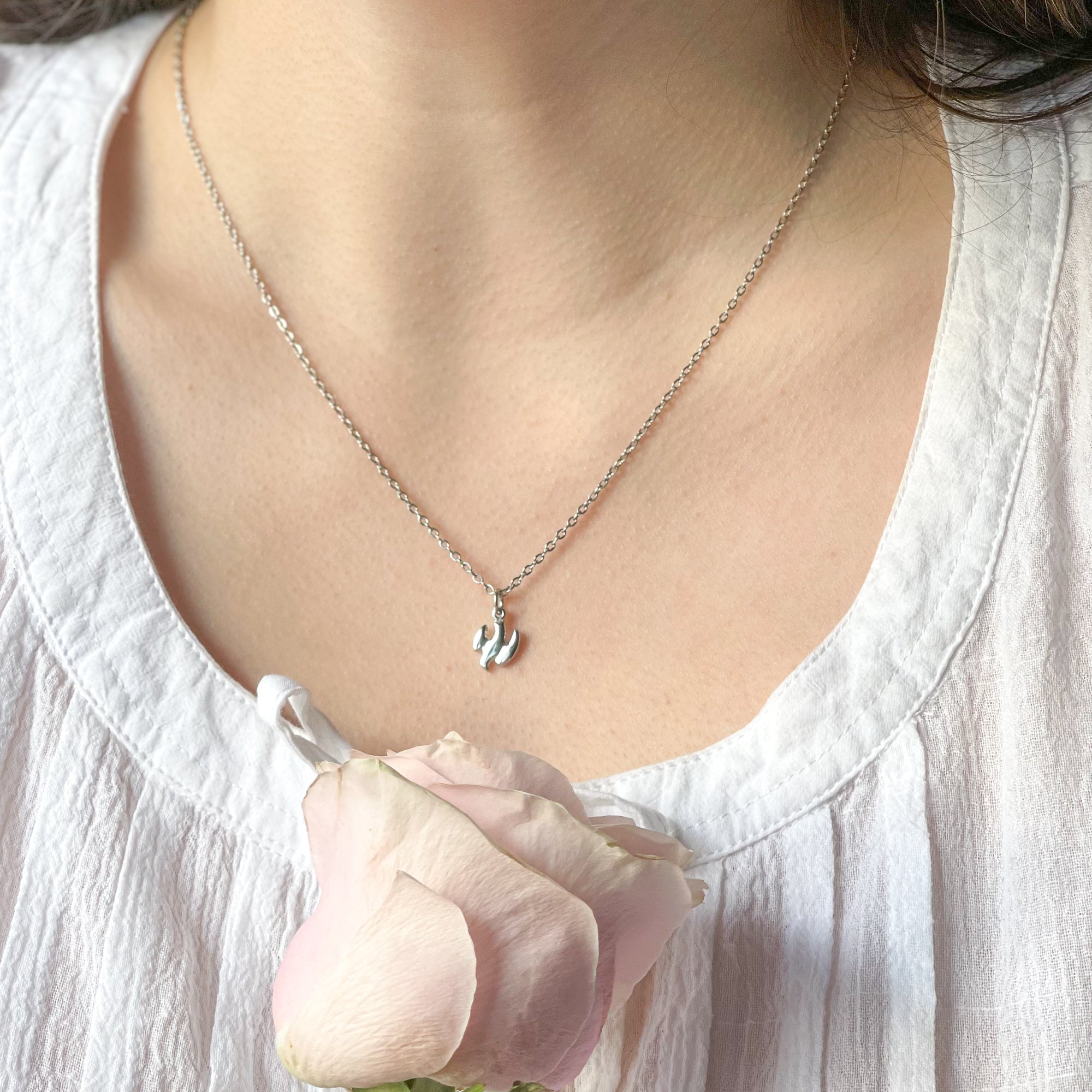 Petite Sterling Dove Holy Spirit Necklace
