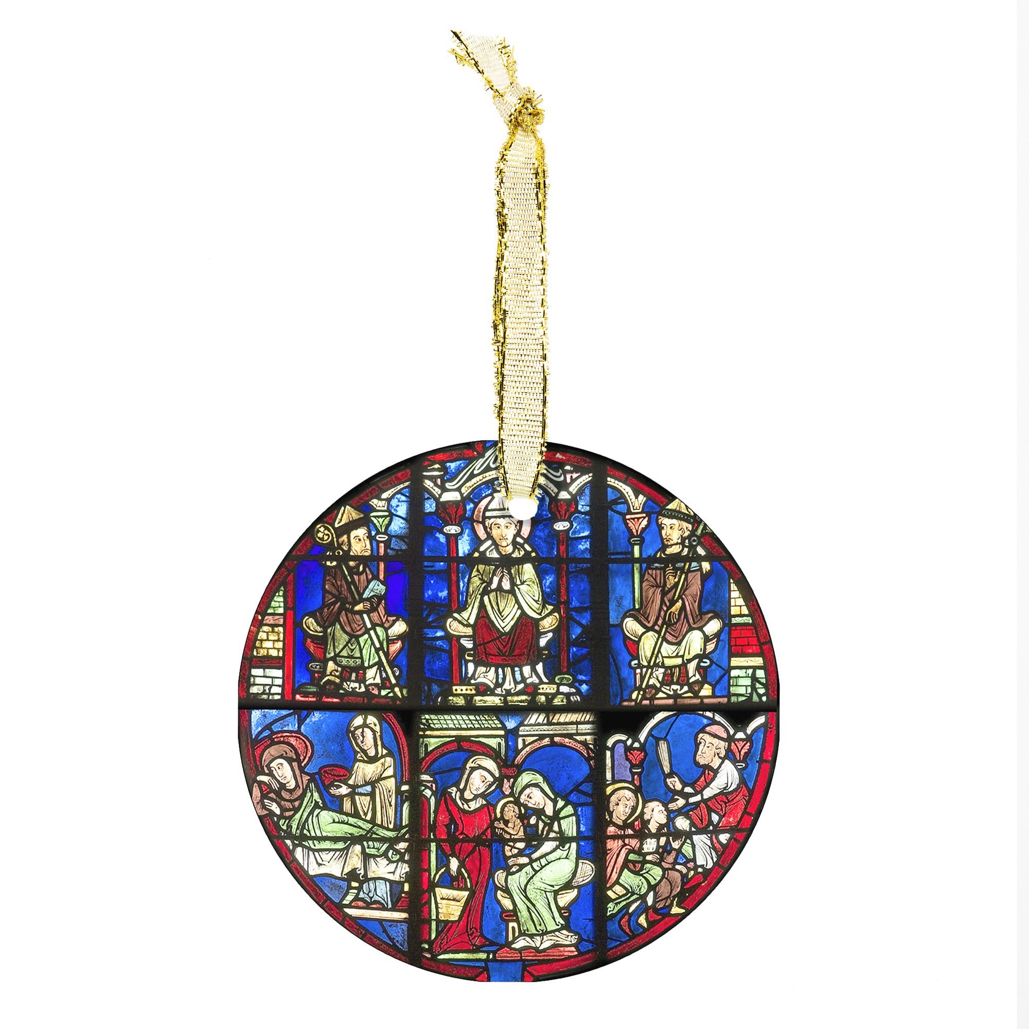 Bourges Cathedral Life of St. Nicholas Stained Glass Ornament