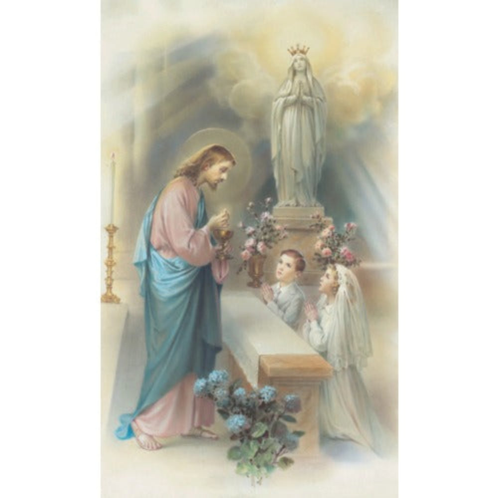 Boy and Girl First Communion Personalized Prayer Card