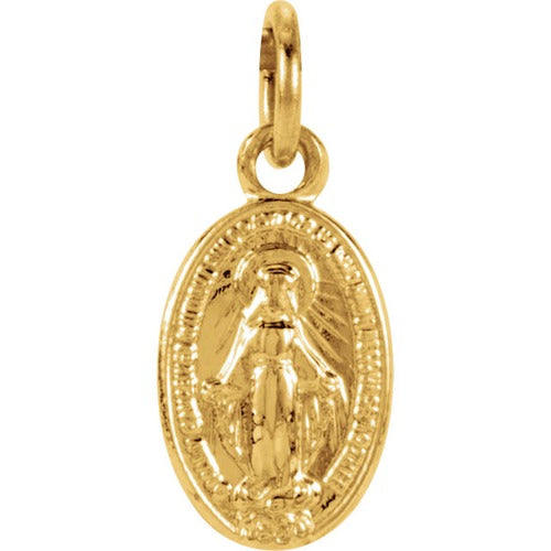 14kt Yellow Gold 9x6mm Oval Miraculous Medal