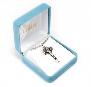 Sterling St. Benedict Jubilee Crucifix Necklace