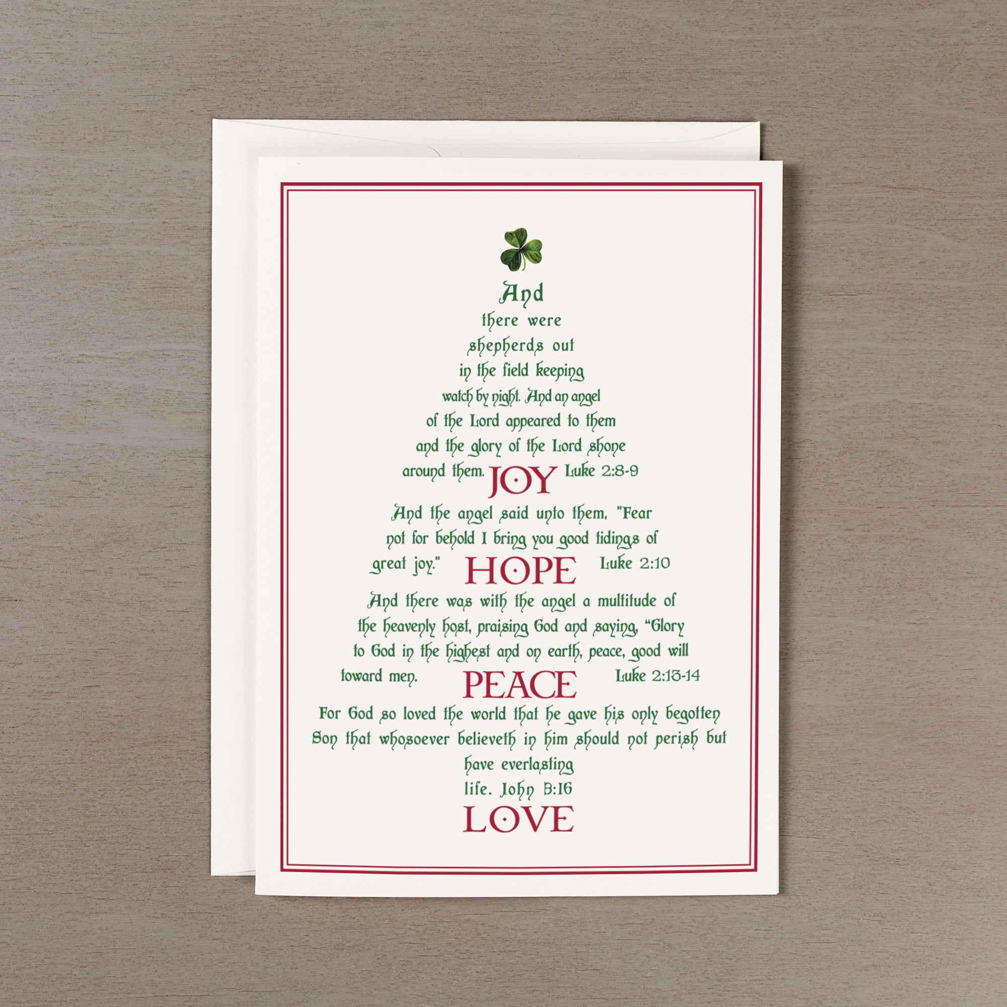 Irish Joy Hope Peace and Love Christmas Cards - Set of 20