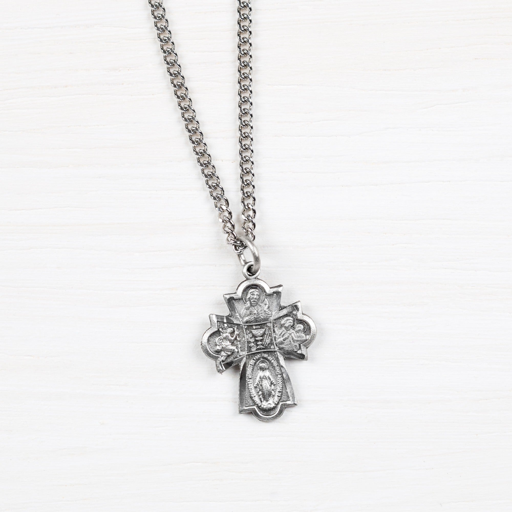 Pewter Four Way Medal with First Communion Prayer Card