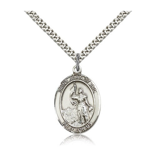 Sterling Silver St. Joan of Arc Pendant w/ chain