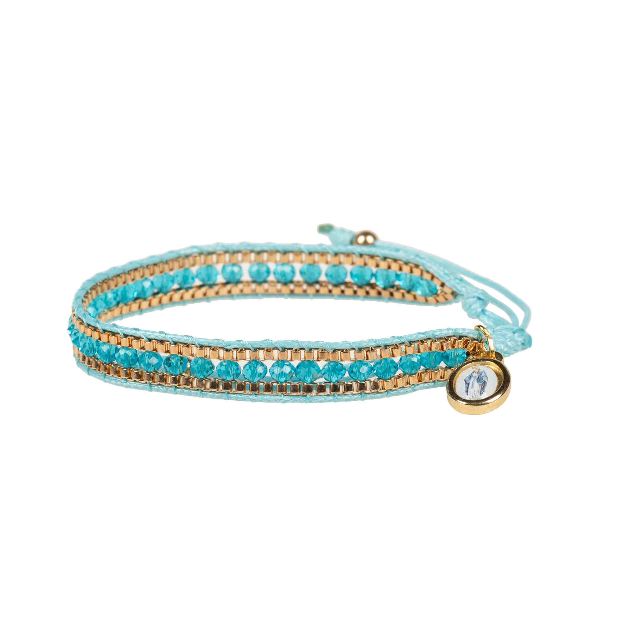 Blue Woven & Beaded Italian Miraculous Bracelet