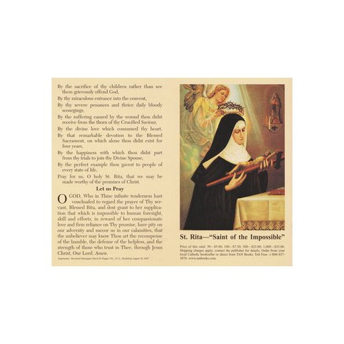 The Prayer to St. Rita Prayercard (Pack of 100)