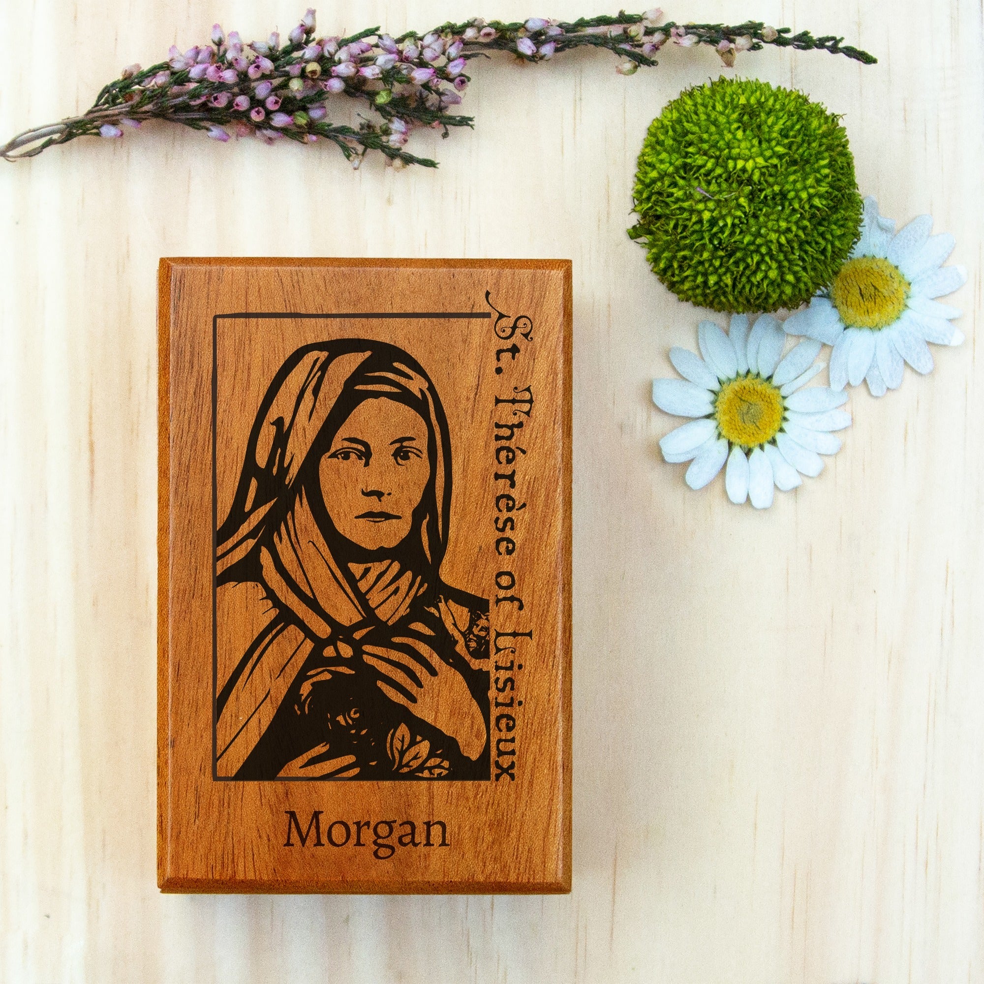 Personalized St. Therese of Lisieux Keepsake Box