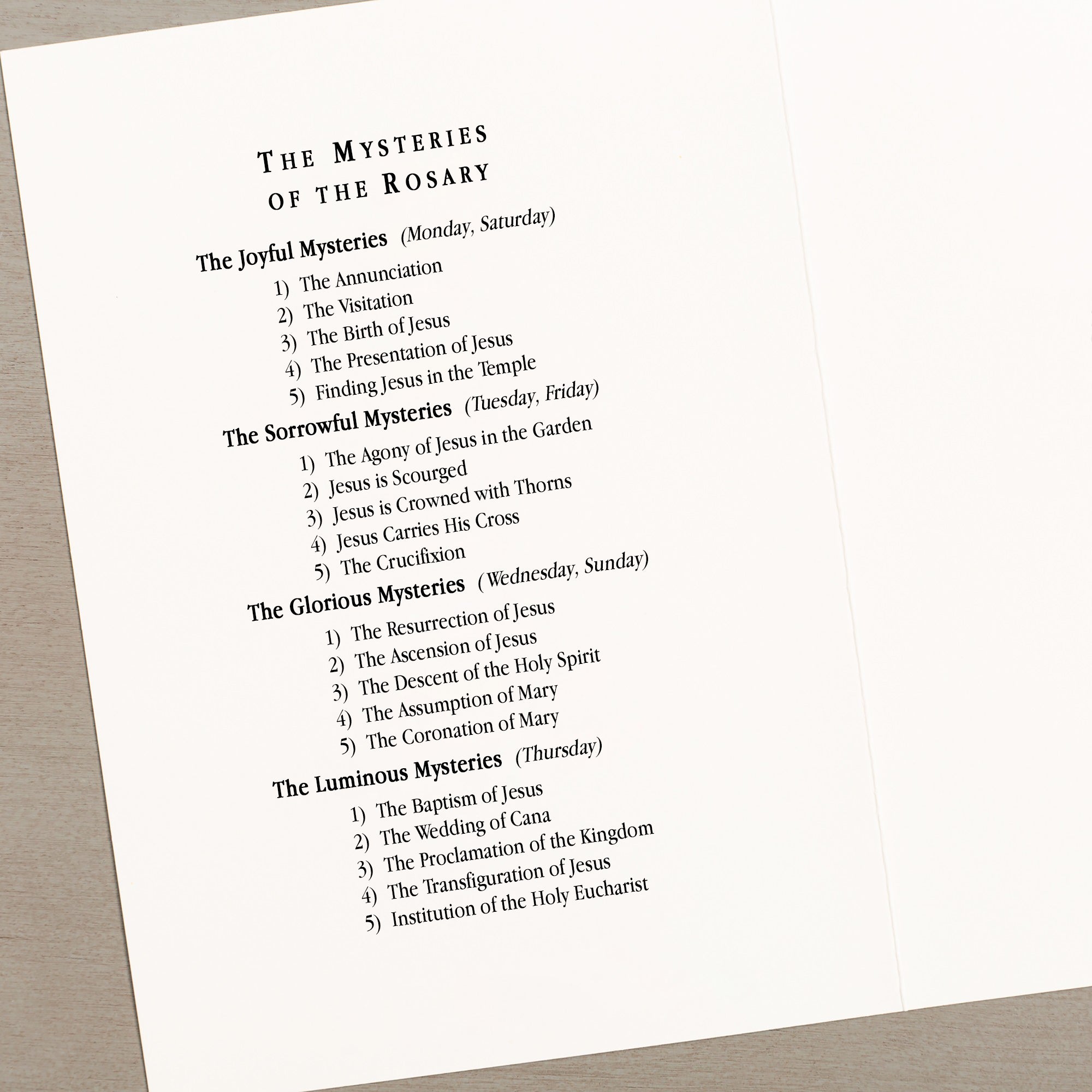 Rosary Spiritual Bouquet Card