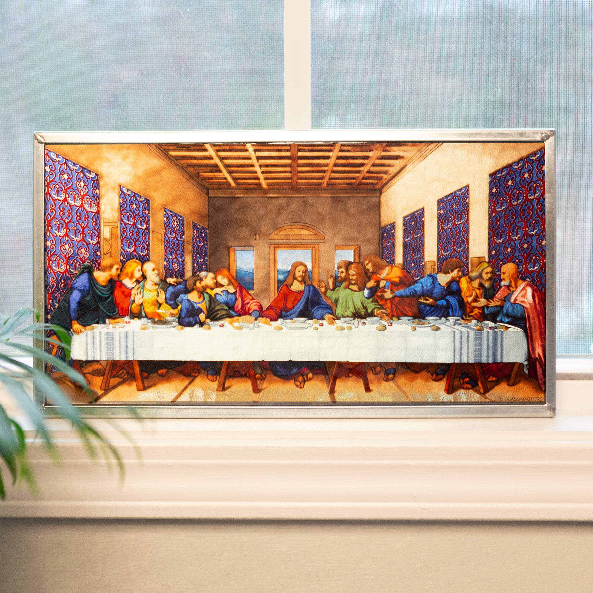 The Last Supper Stained Glass Panel - 8.25" x 15.25"