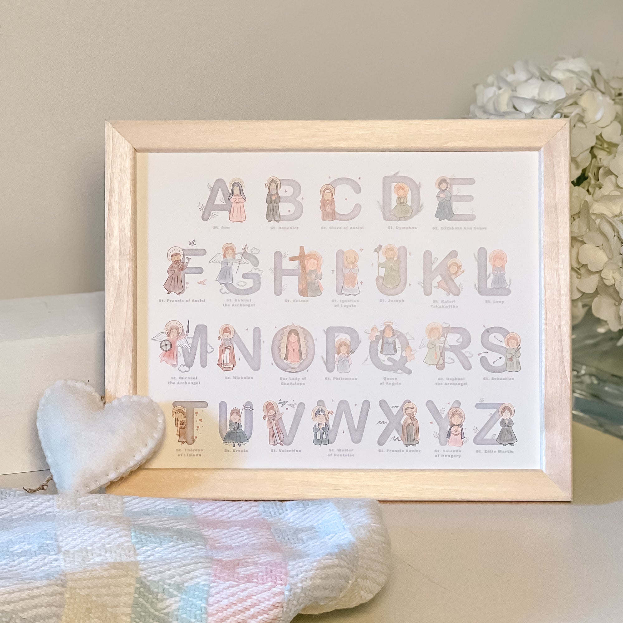 Saints Alphabet Framed Print - 8" x 10"