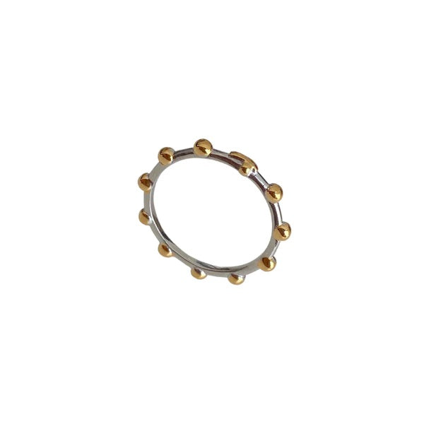 Belief Silver & Gold Rosary Ring with Horizontal Cross