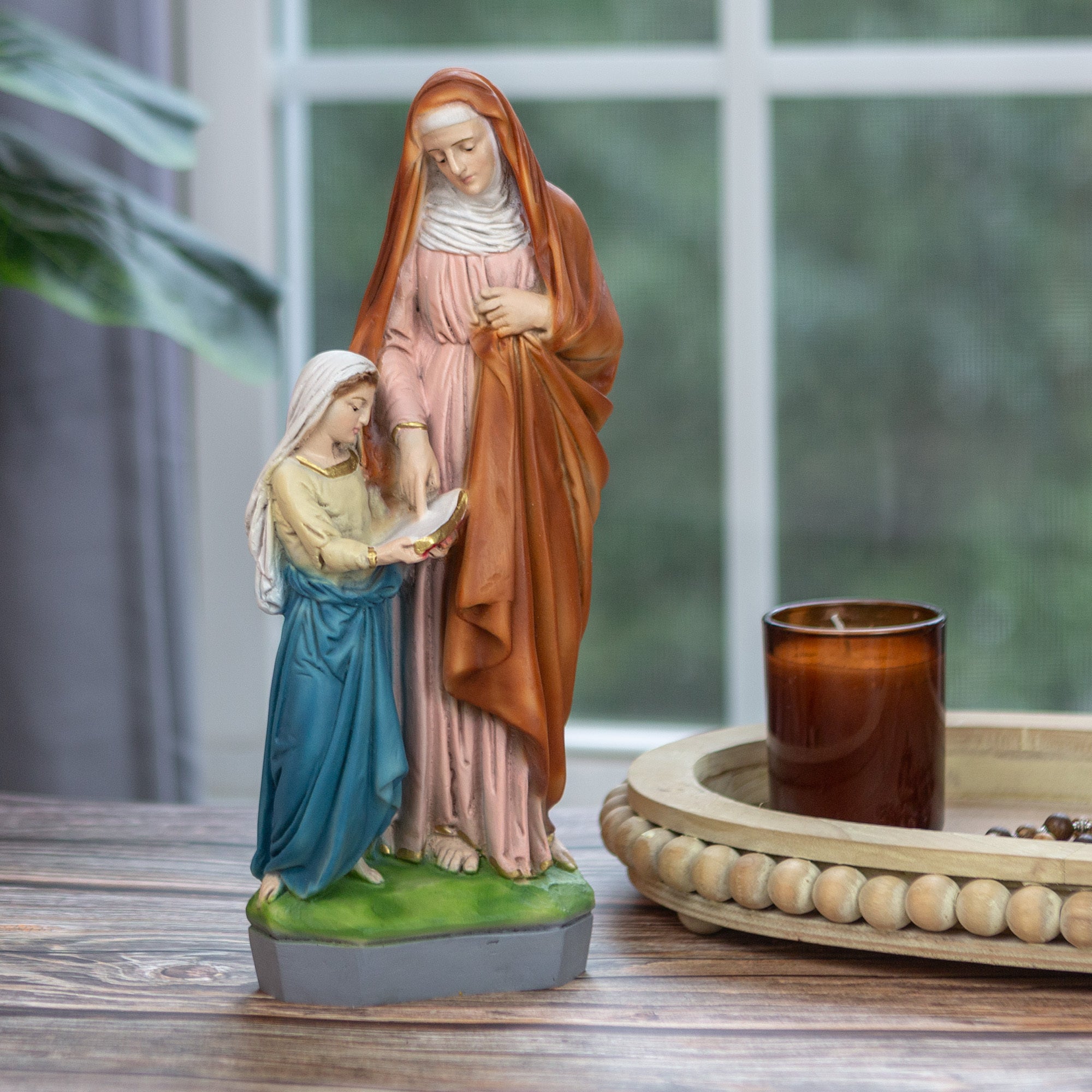 12" St. Anne with Mary Statue