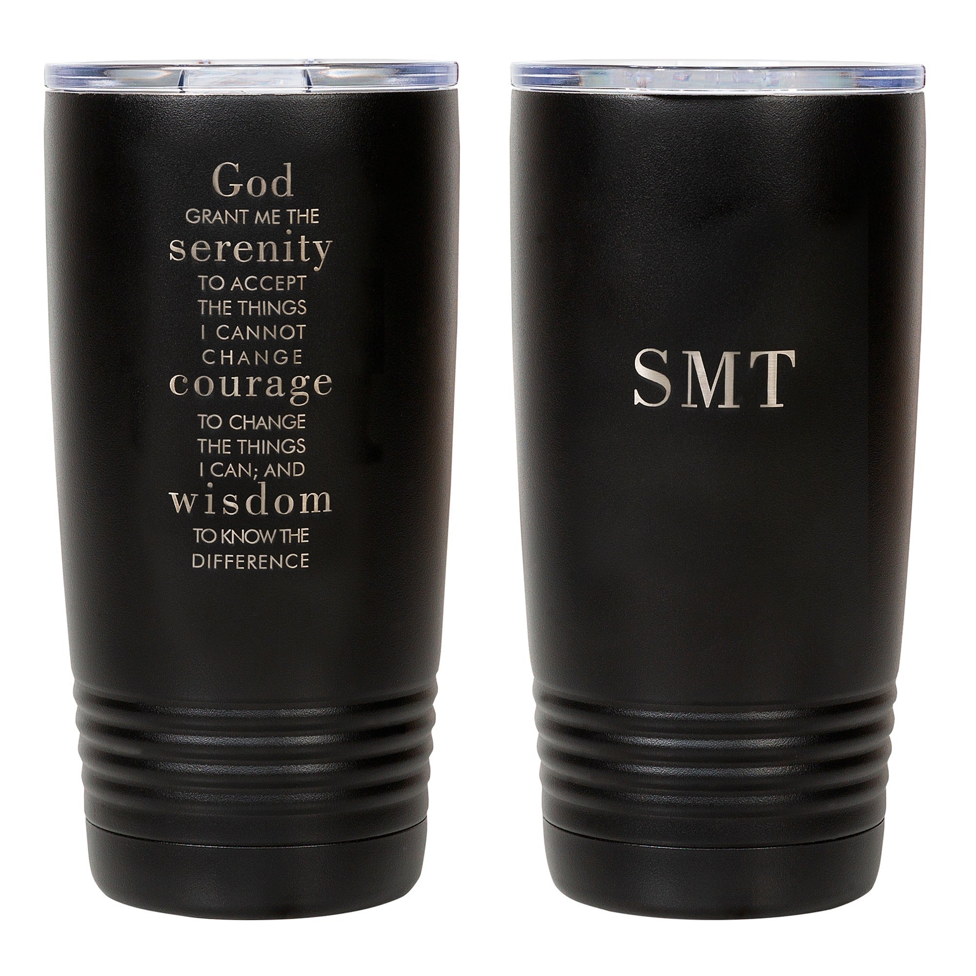 Personalized Serenity Prayer Black 20oz Tumbler