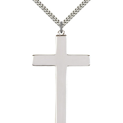 Sterling Silver Cross Pendant 2 1/2 X 1 3/8"
