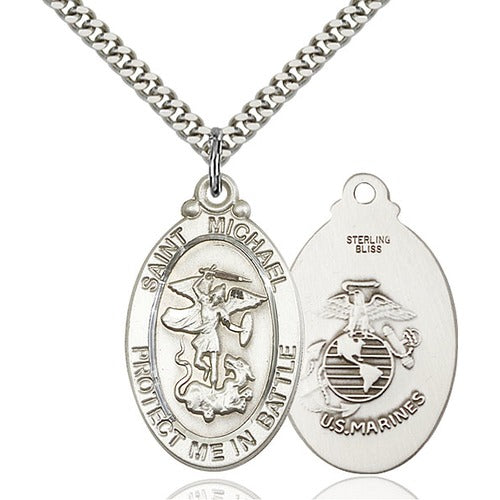 Sterling Silver St. Michael Pendant / Marines - 2509010