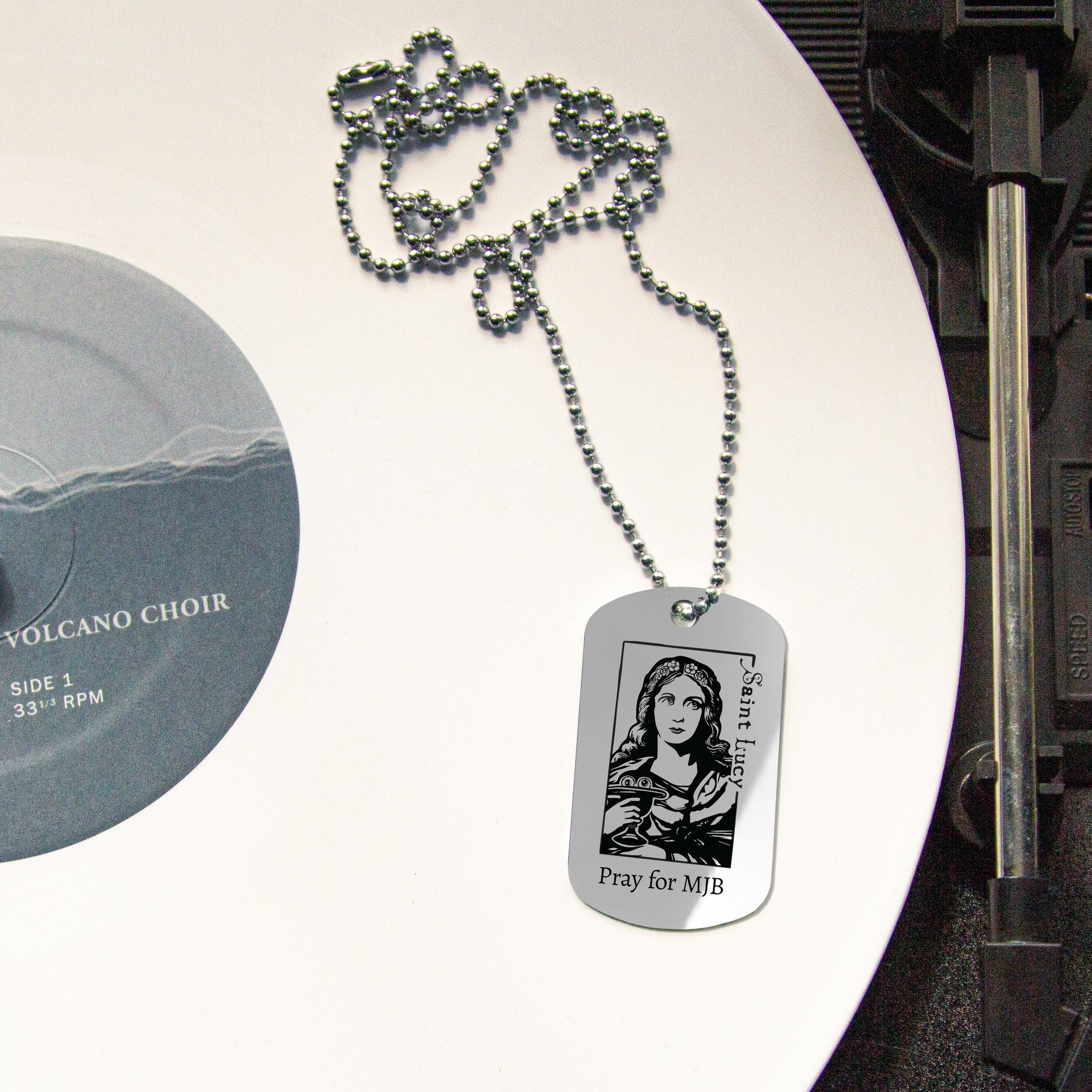 Personalized St. Lucy Dog Tag Necklace