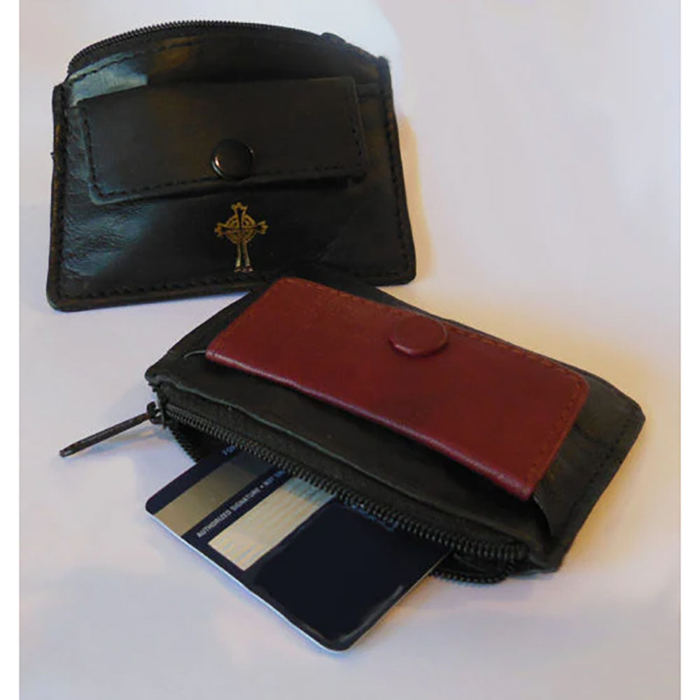 Leather Two Tone Double Pocket Rosary Case