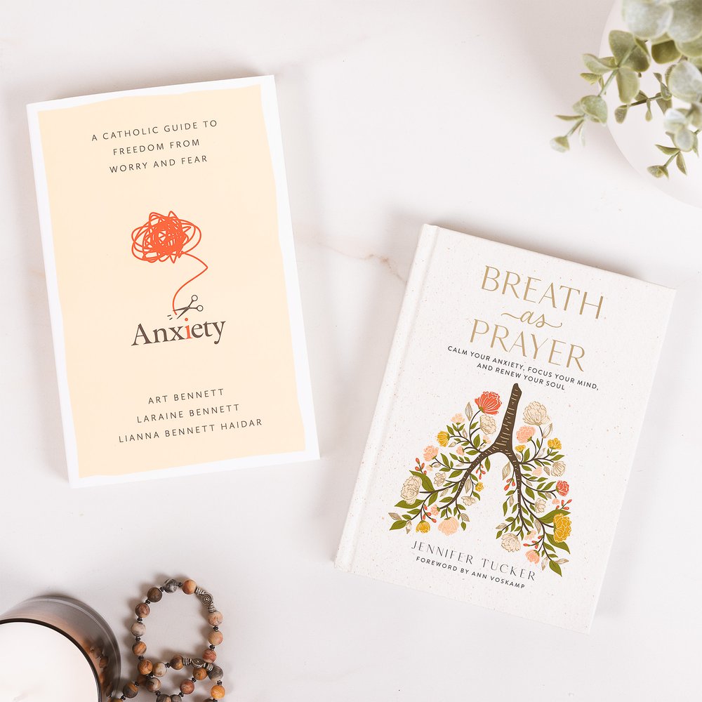 Anxiety: A Catholic Guide to Freedom from Worry and Fear & Breath as Prayer: Calm Your Anxiety, Focus Your Mind, and Renew Your Soul (Book Set)