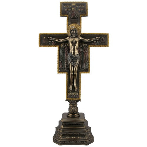 San Damiano Bronzed Standing Crucifix - 22"