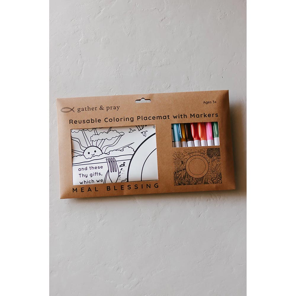 Catholic Meal Blessing Reusable Coloring Placemat