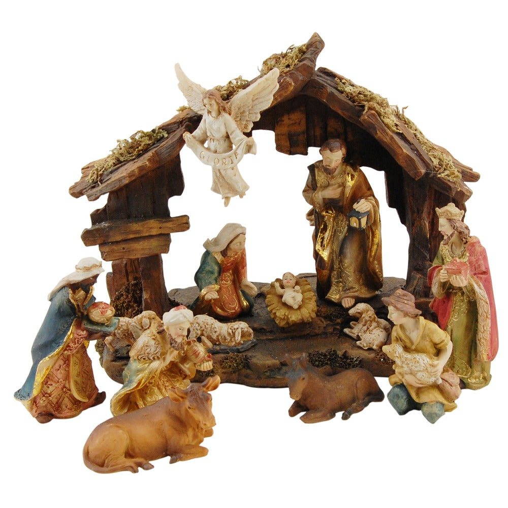 13 Piece Resin Nativity with 8 inch Creche