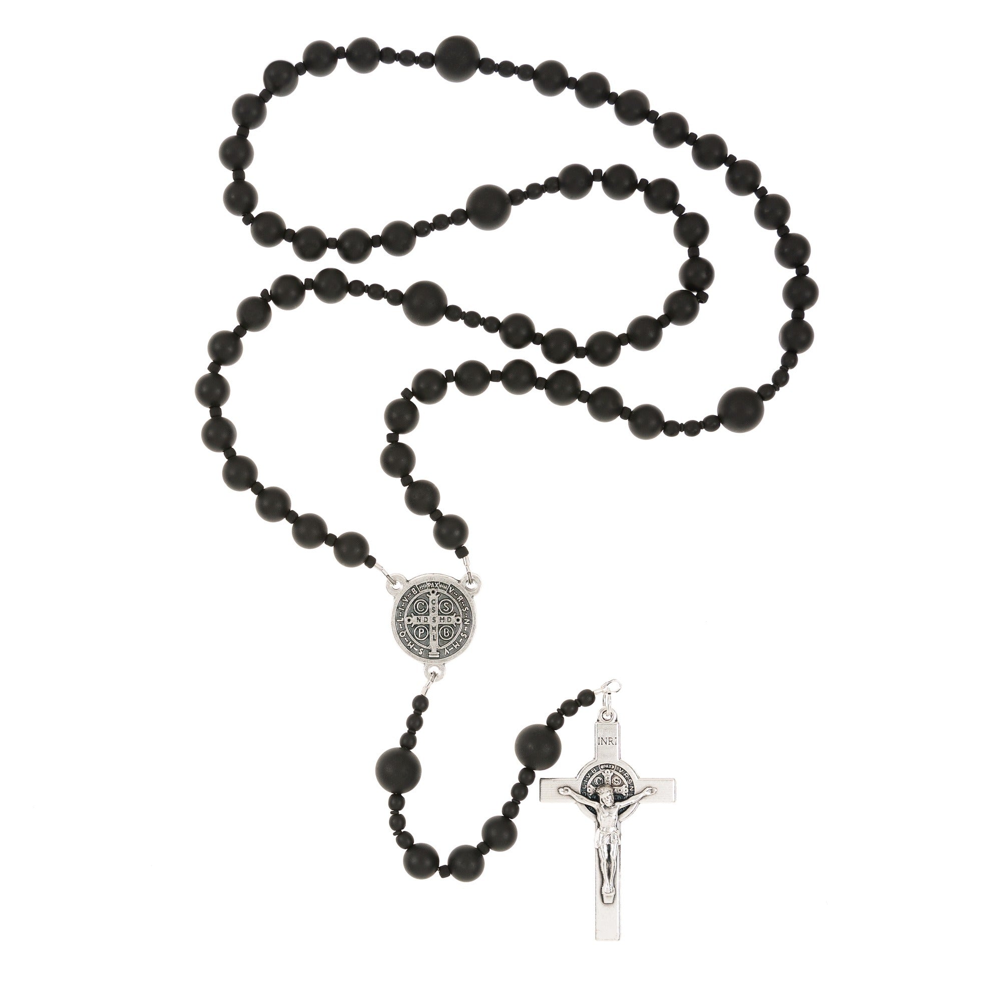 St. Benedict Matte Onyx Rosary