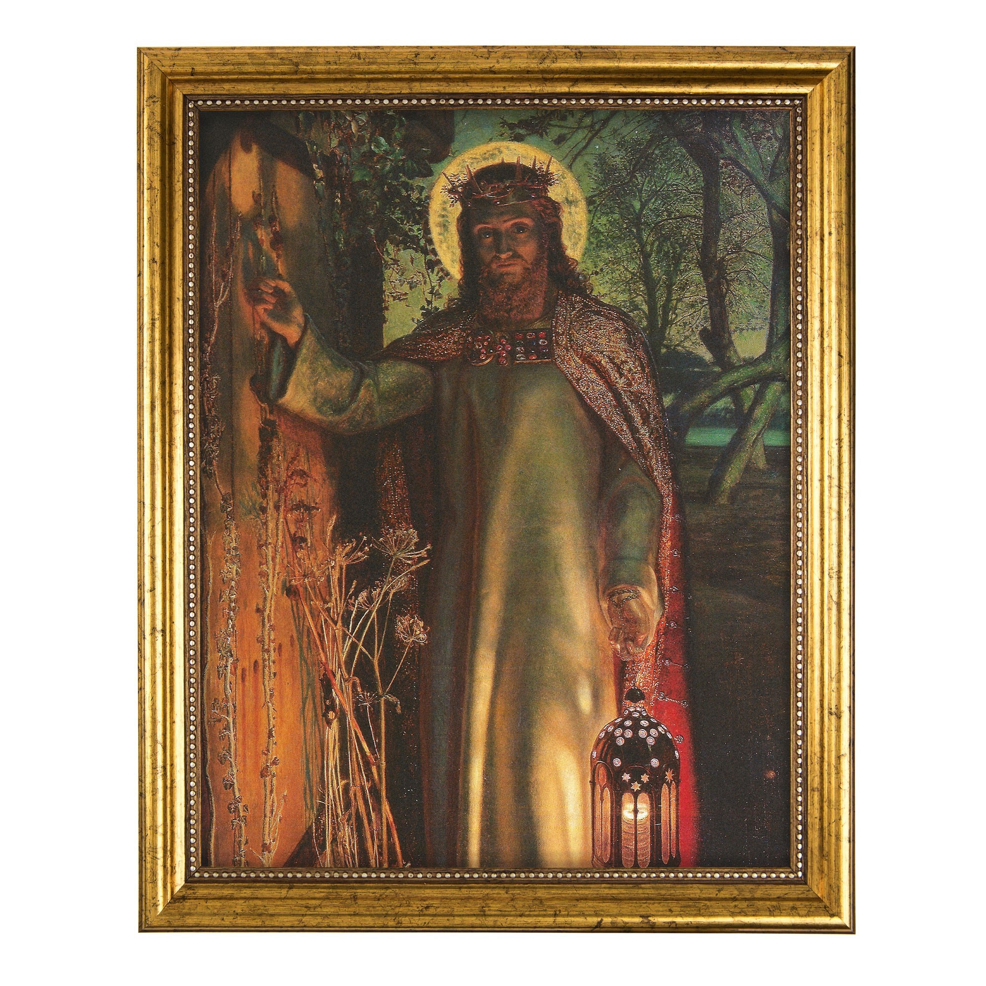 Light of the World Antique Gold Framed Print - 8" x 10"