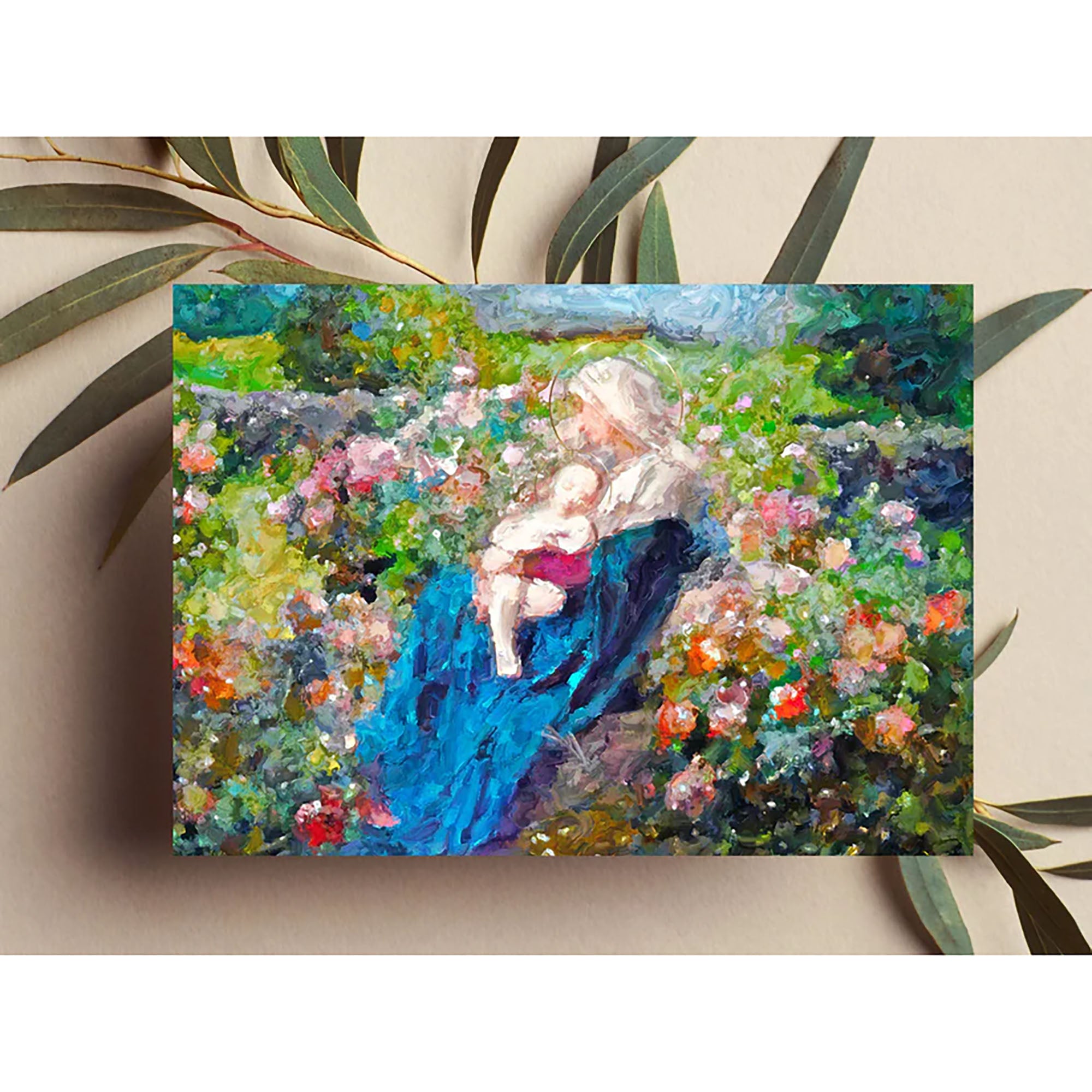 Madonna & Child Among the Flowers Unframed Print - 8" x 10"