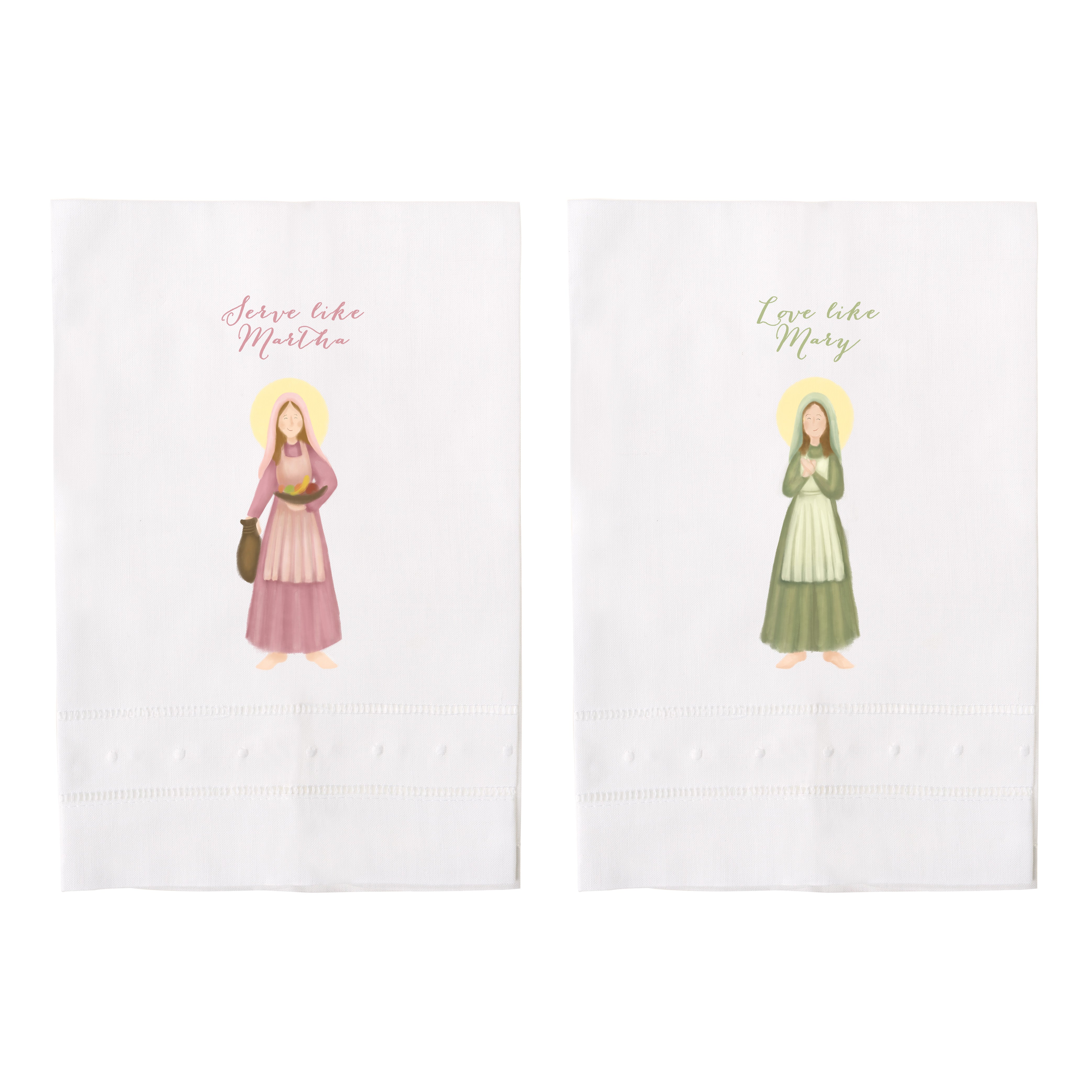Mary & Martha Set of Two Guest Towels