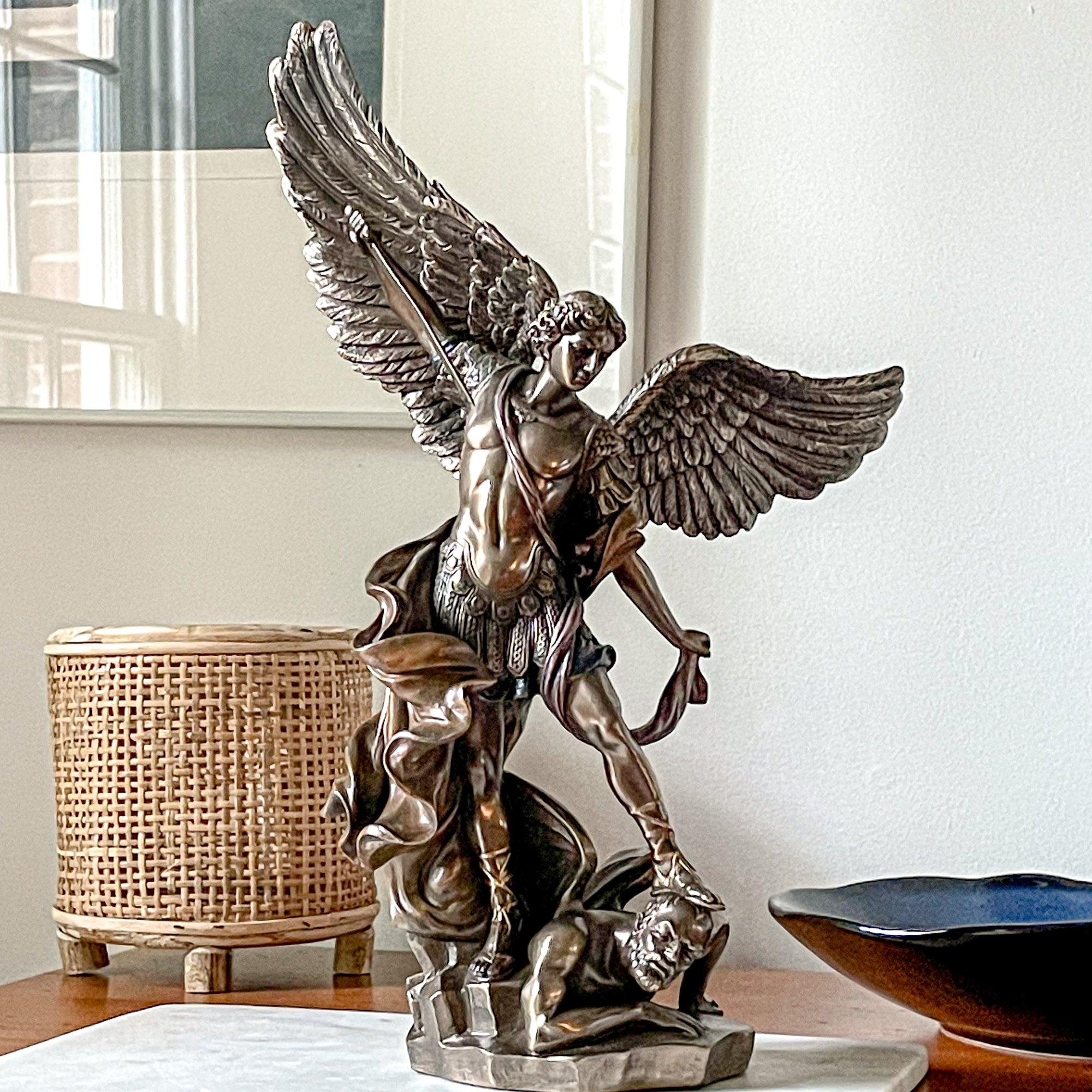 St. Michael Bronze Finish Statue, 14"