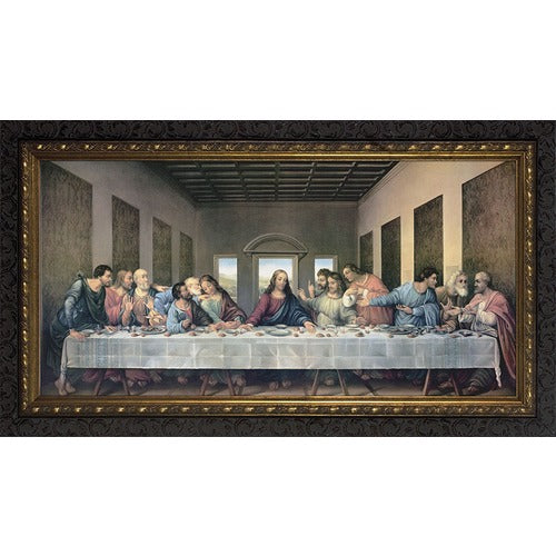 Last Supper Redone in Dark Ornate Frame - Various Sizes