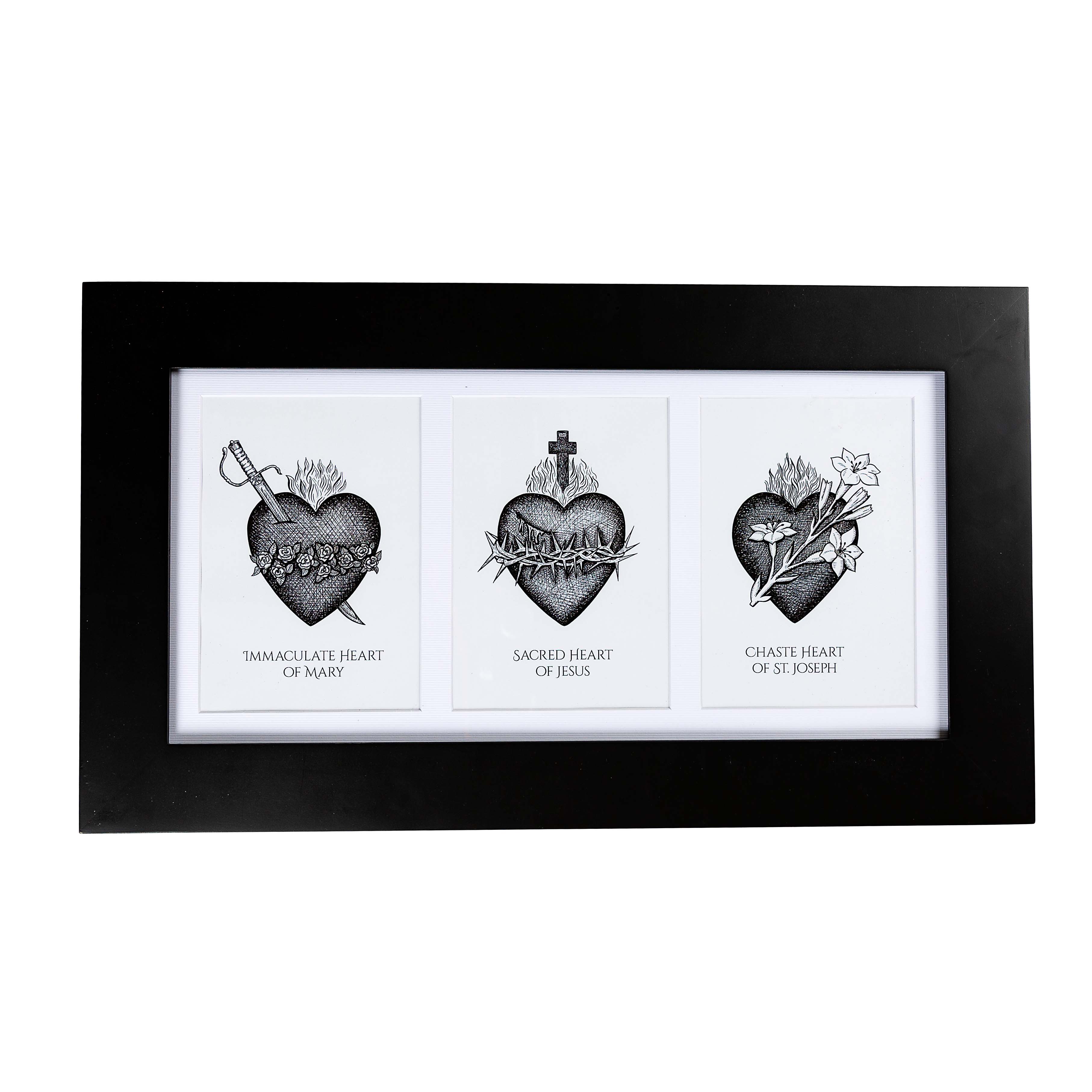 Three Hearts Framed Print - 11x20