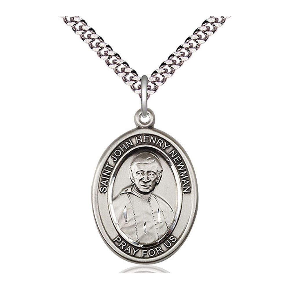 Sterling St. John Henry Newman Medal Necklace - 24" Chain