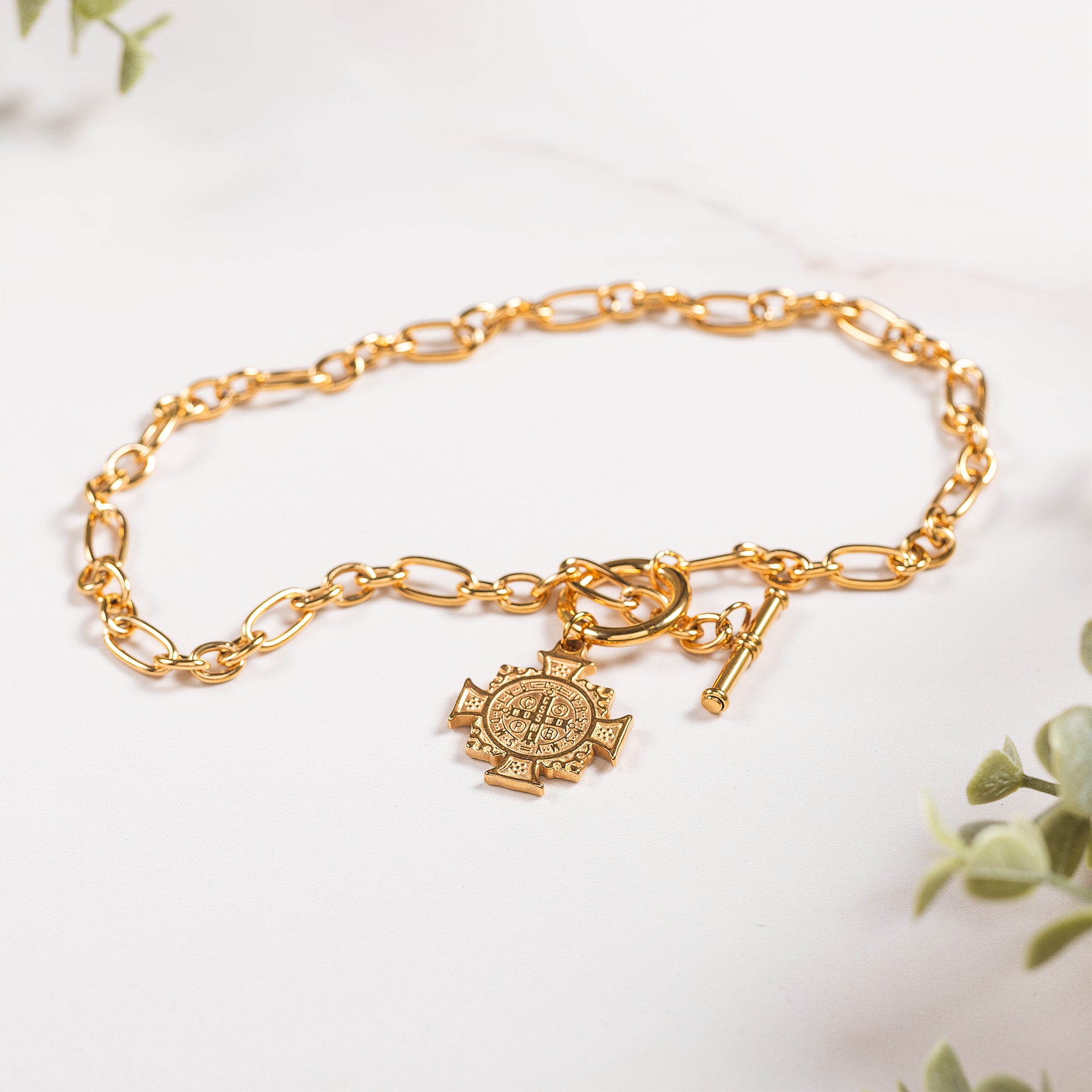 St. Benedict Maltese Cross Charm Necklace